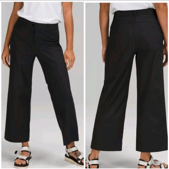 Lululemon Pants - Lululemon City Sleek 5 Pocket Wide-Leg Pant 26 Black 7/8 length